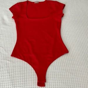 Free People Red Bodysuit